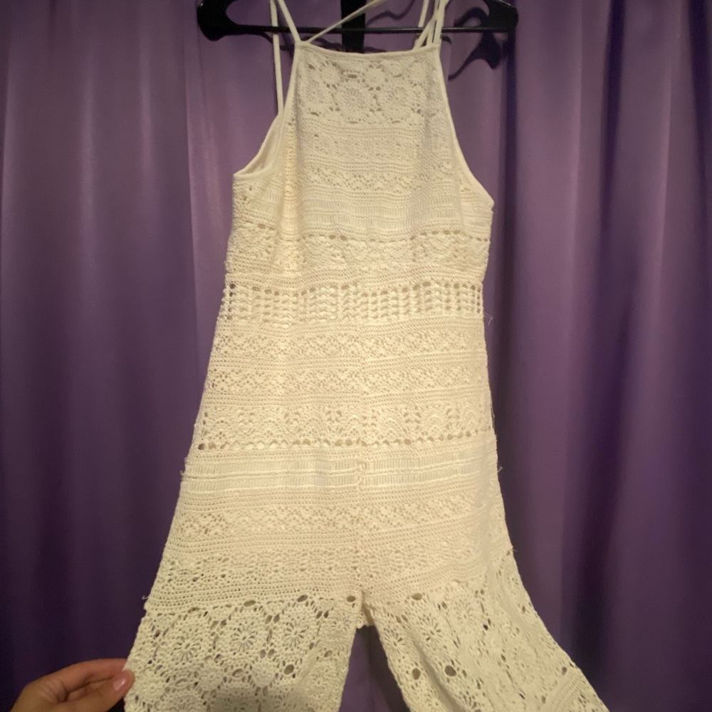 Free people crotchet jumpsuit size XS